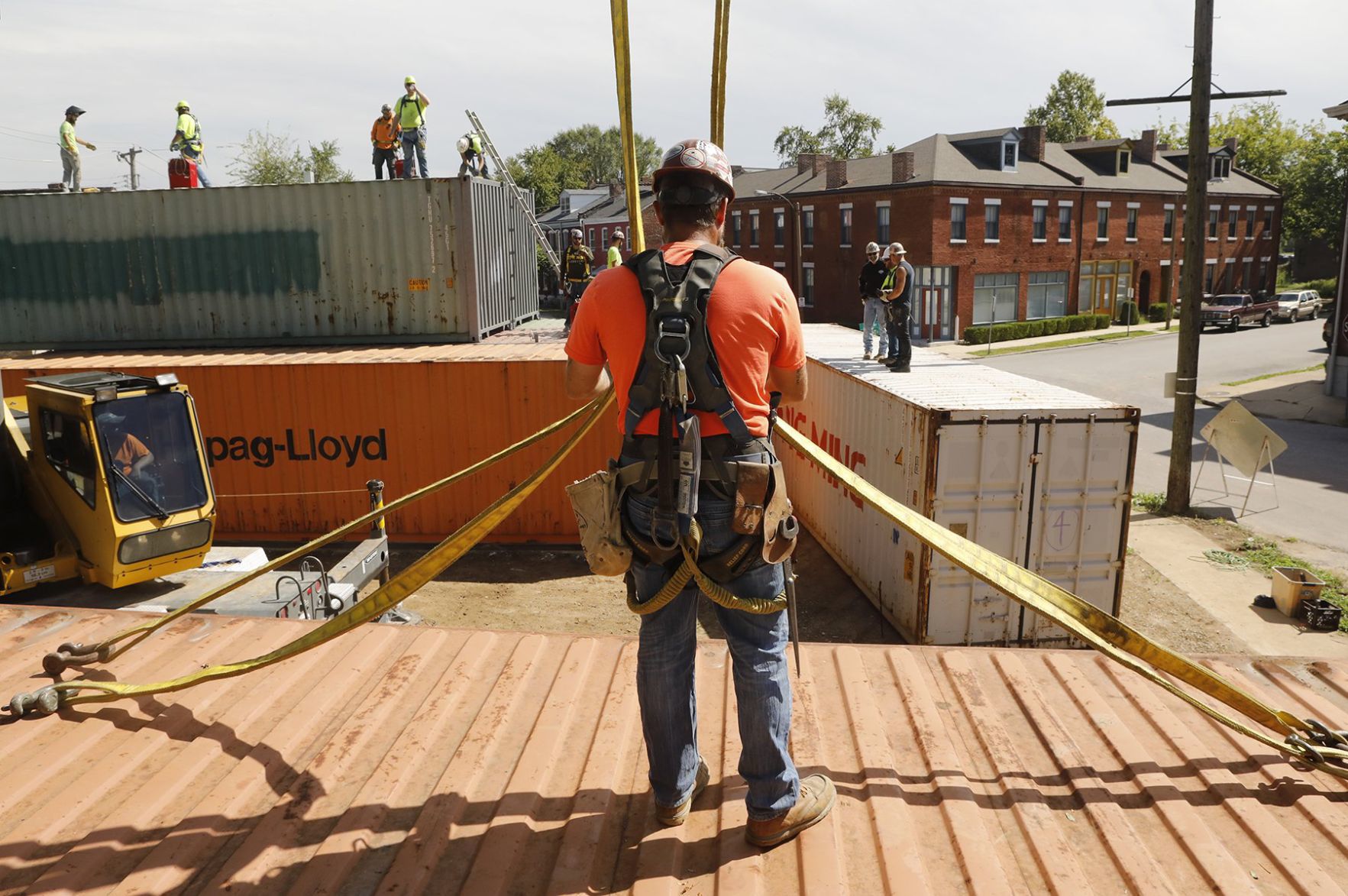Shipping container home going up near Crown Candy